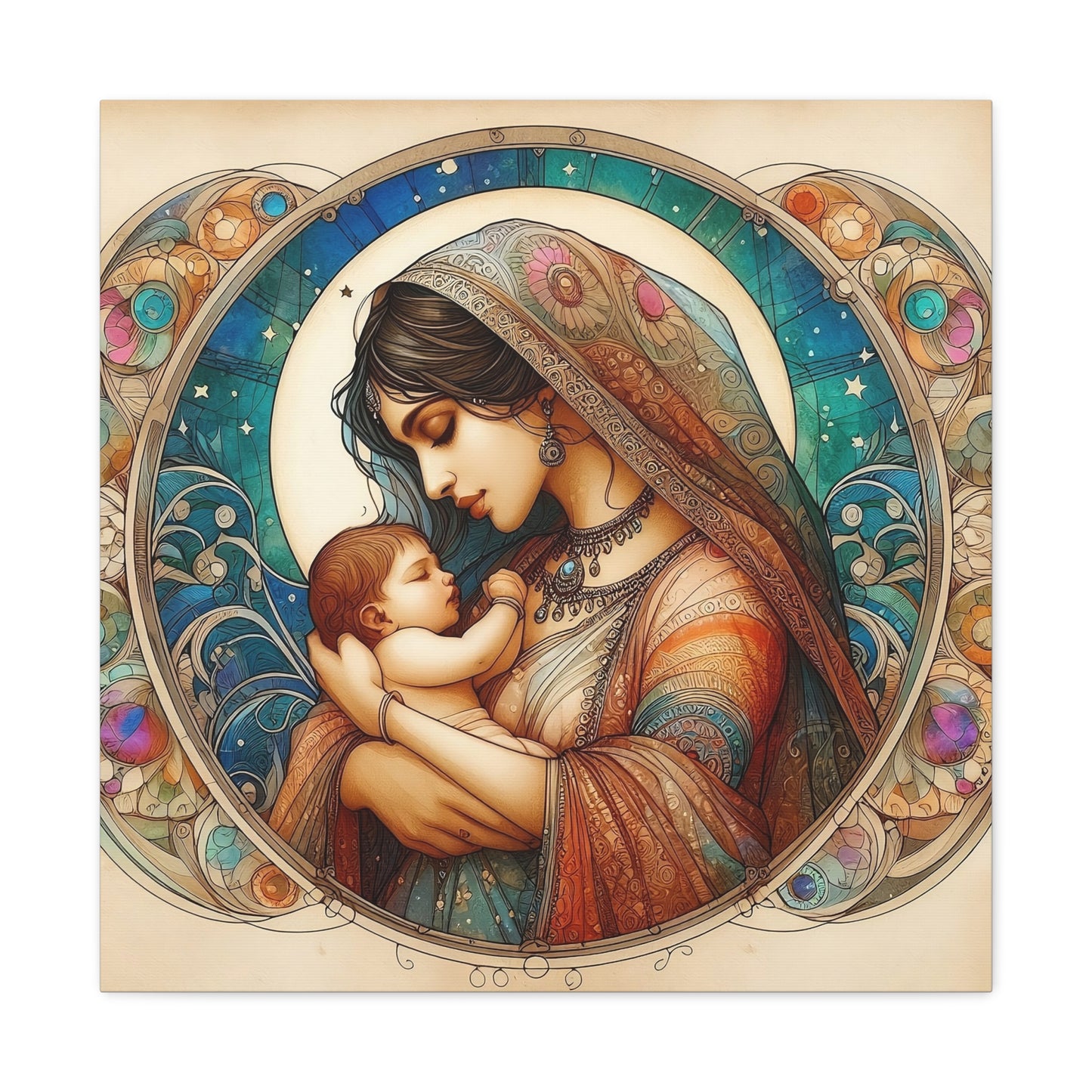 Eternal Embrace: A Canvas Print of Motherly Love