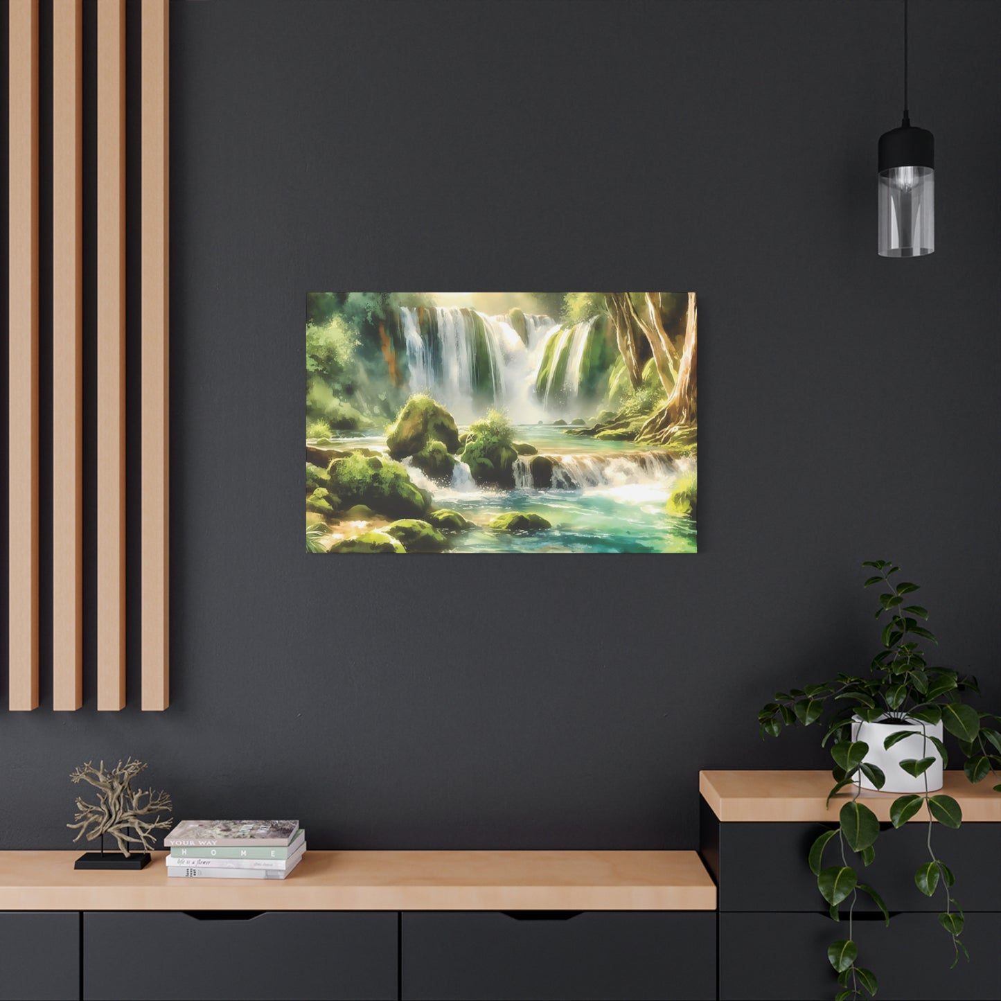 Enchanted Waterfall: Serenity in Nature Canvas Print