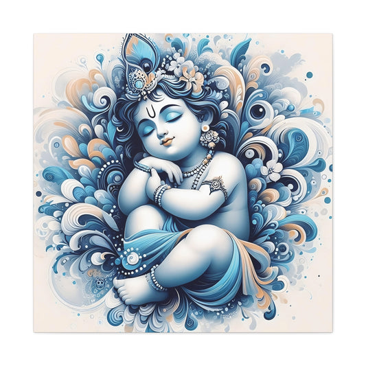 Divine Beginnings - Baby Krishna Canvas Art Piece