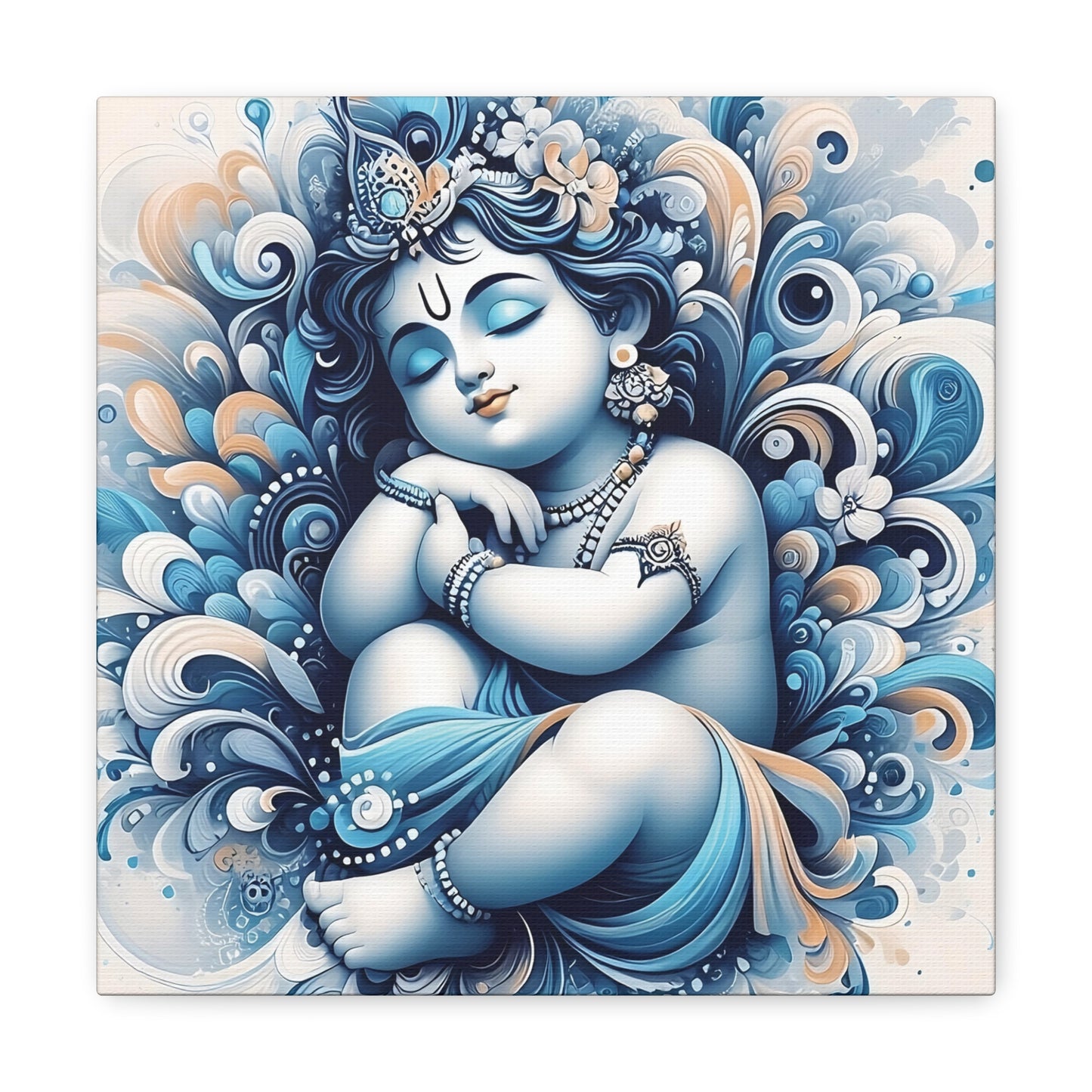 Divine Beginnings - Baby Krishna Canvas Art Piece