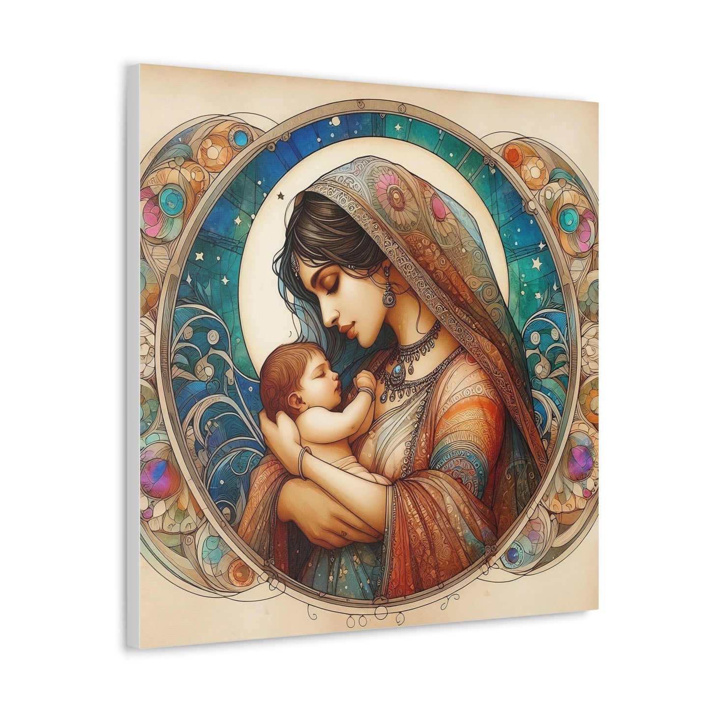 Eternal Embrace: A Canvas Print of Motherly Love