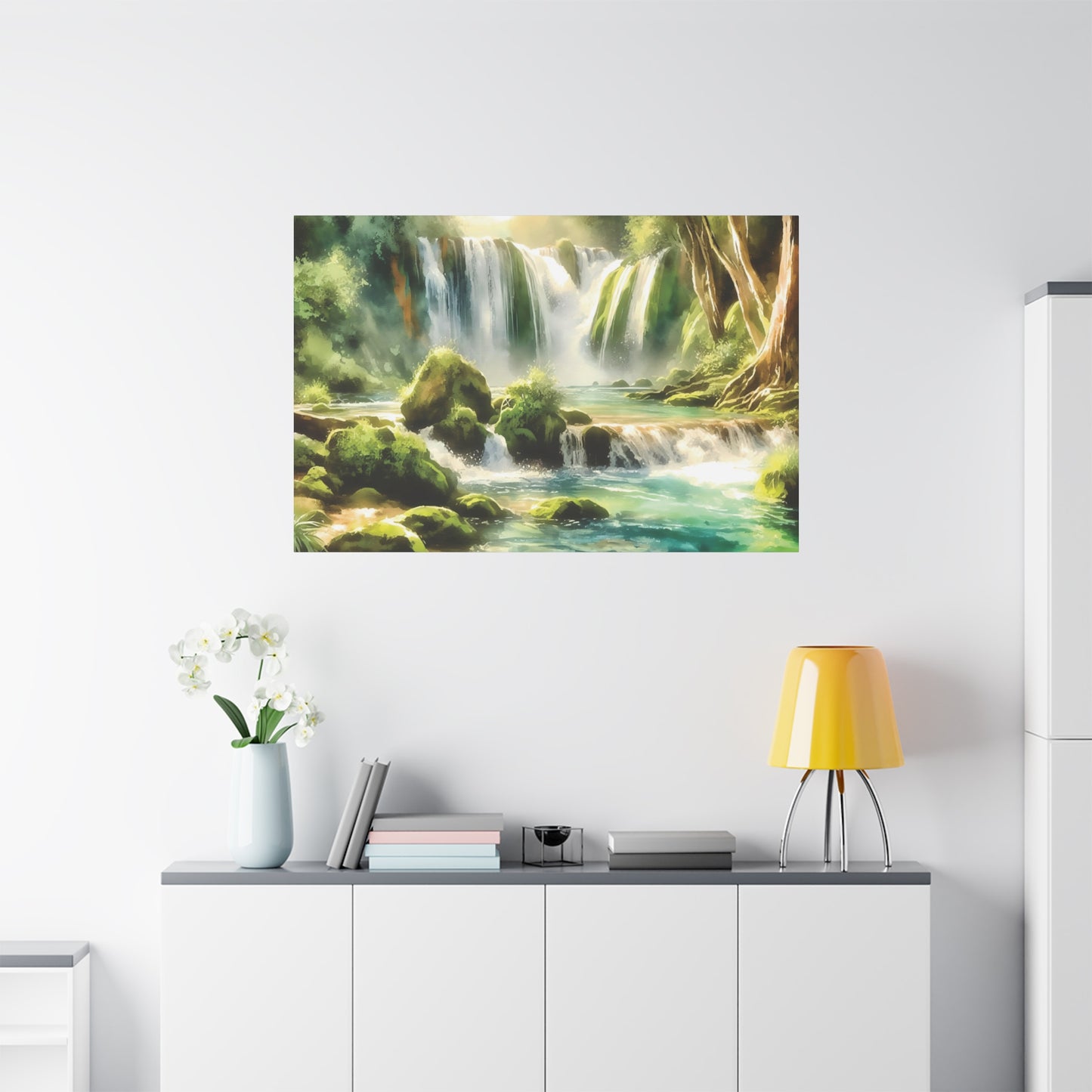 Enchanted Waterfall: Serenity in Nature Canvas Print