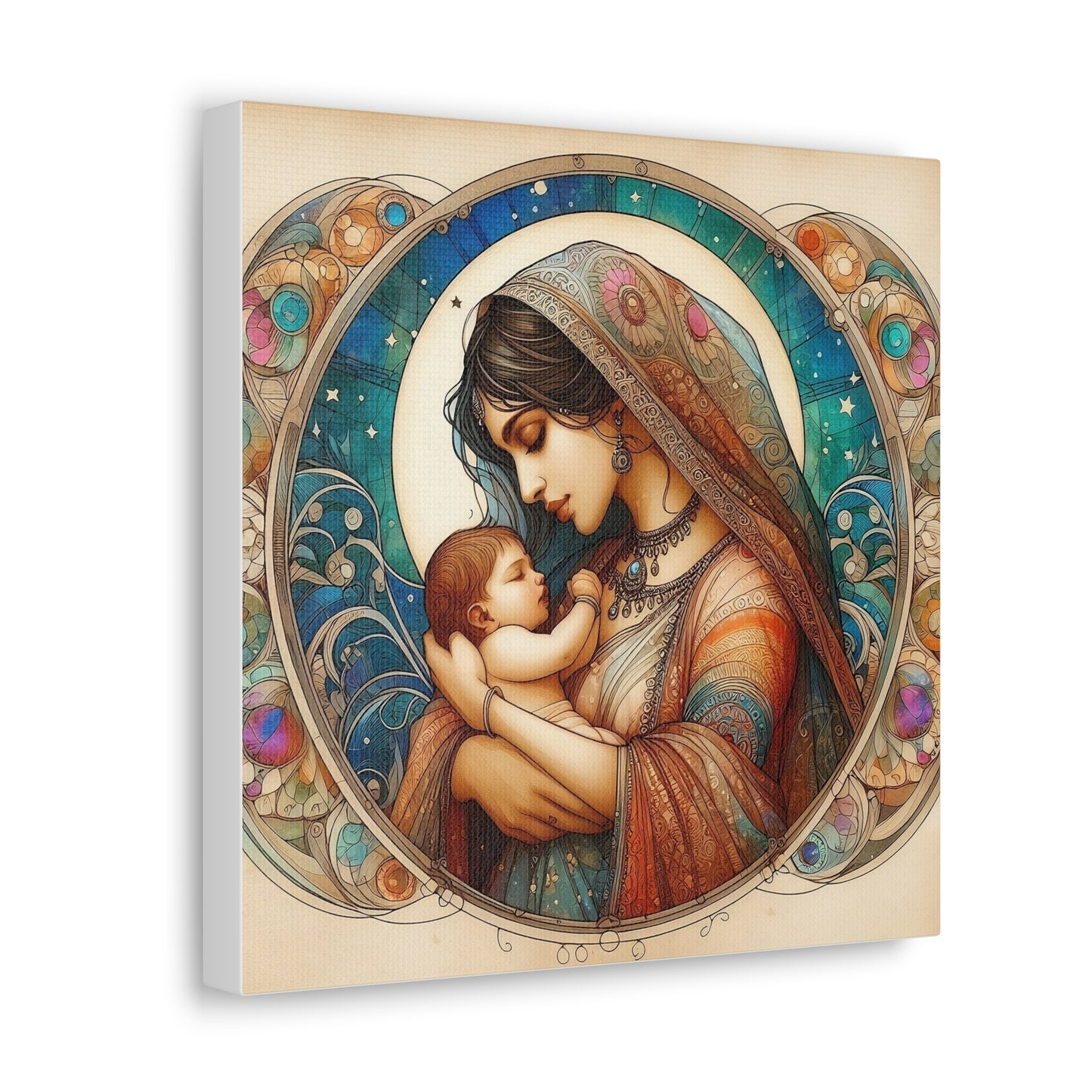 Eternal Embrace: A Canvas Print of Motherly Love