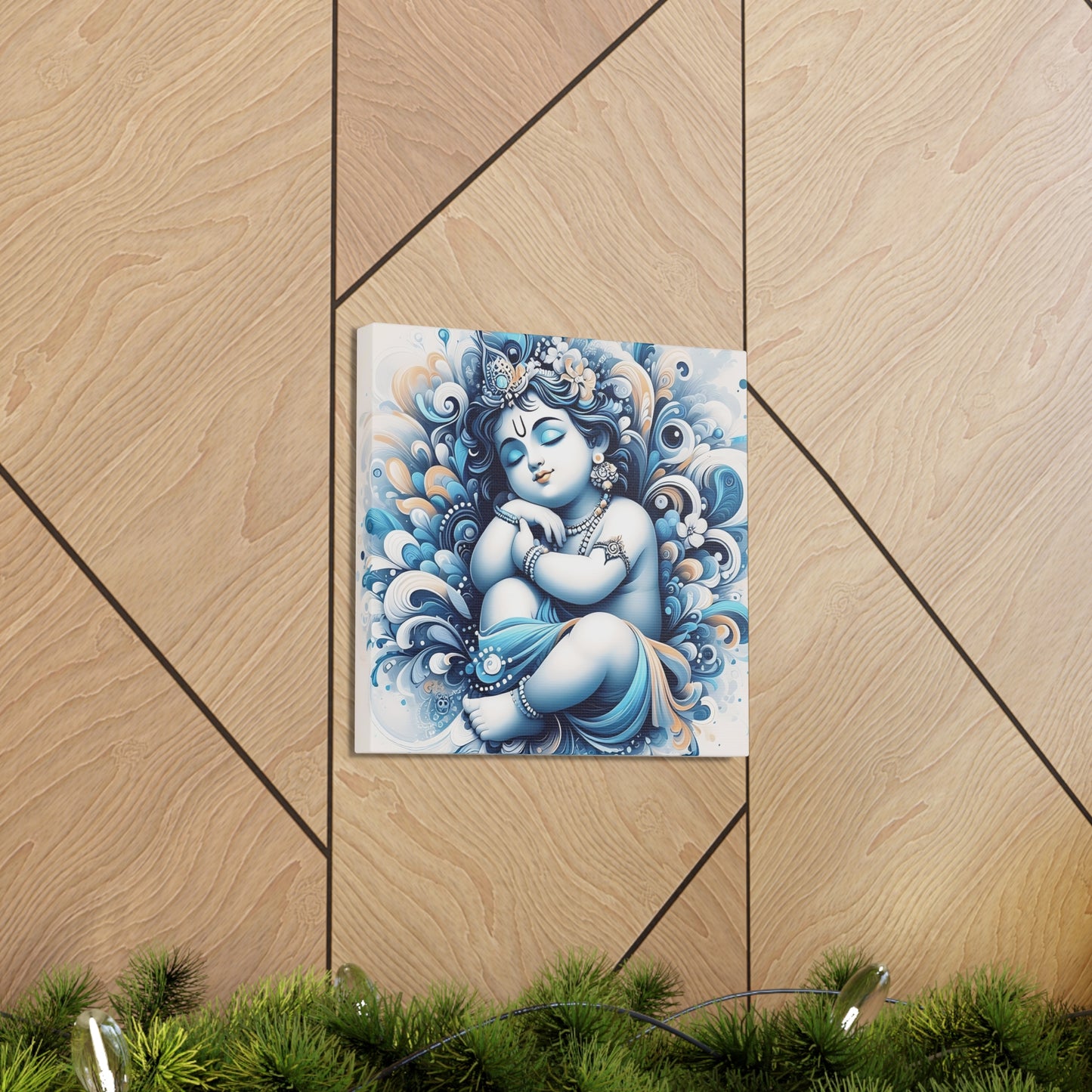 Divine Beginnings - Baby Krishna Canvas Art Piece