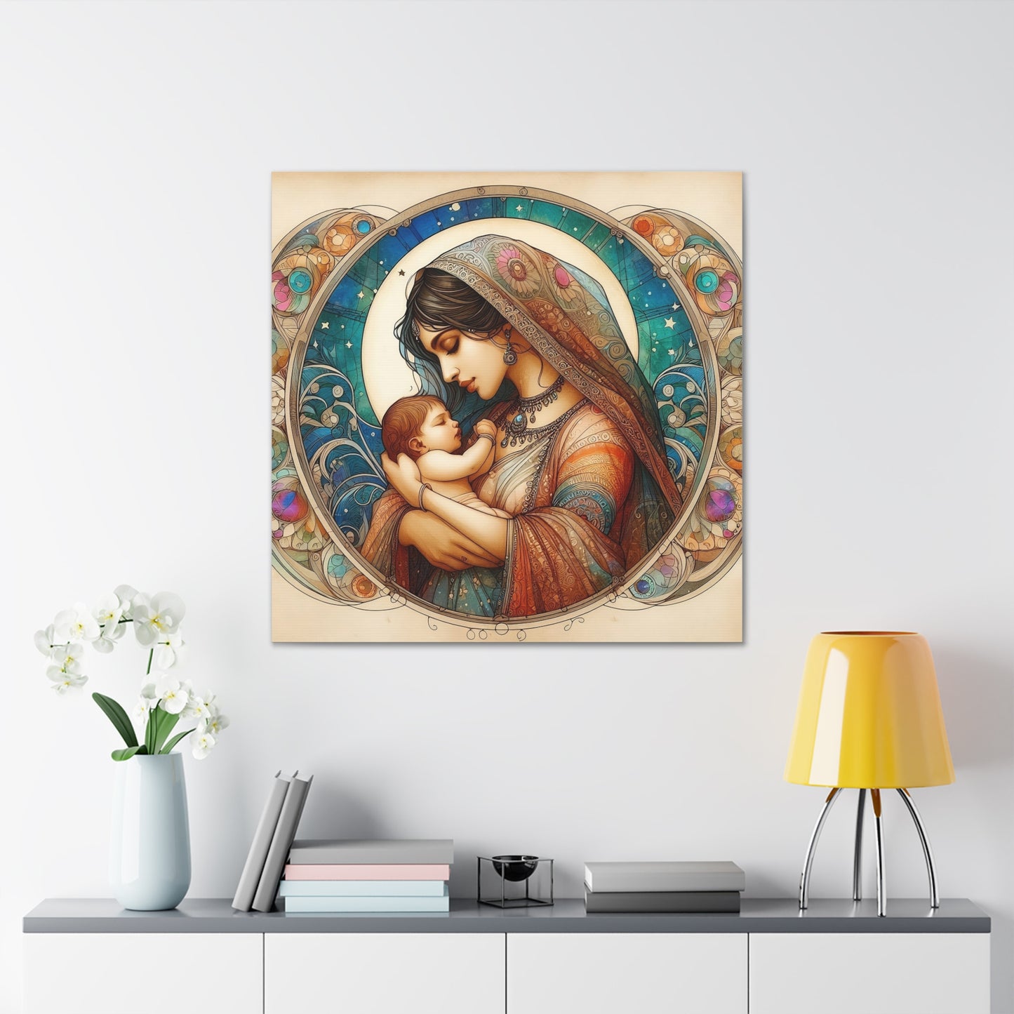 Eternal Embrace: A Canvas Print of Motherly Love